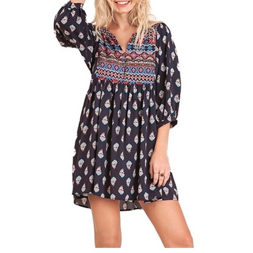 Umgee Southwestern Print Tunic Dress Small
Aztec Navajo Boho Fall Lightweight.